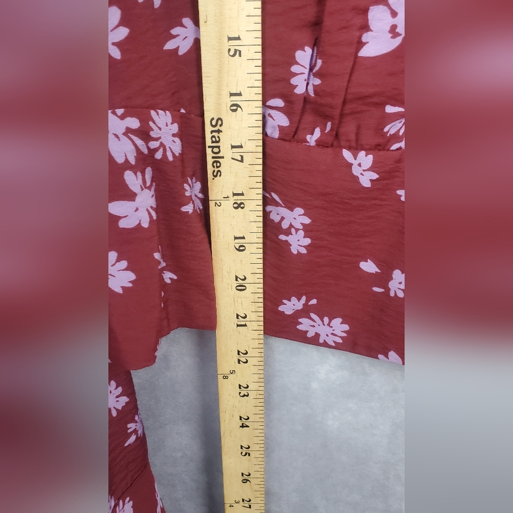Madewell blouse V-Neck Button-Front Shirt Floral Print‎ Size L - Picture 9 of 14